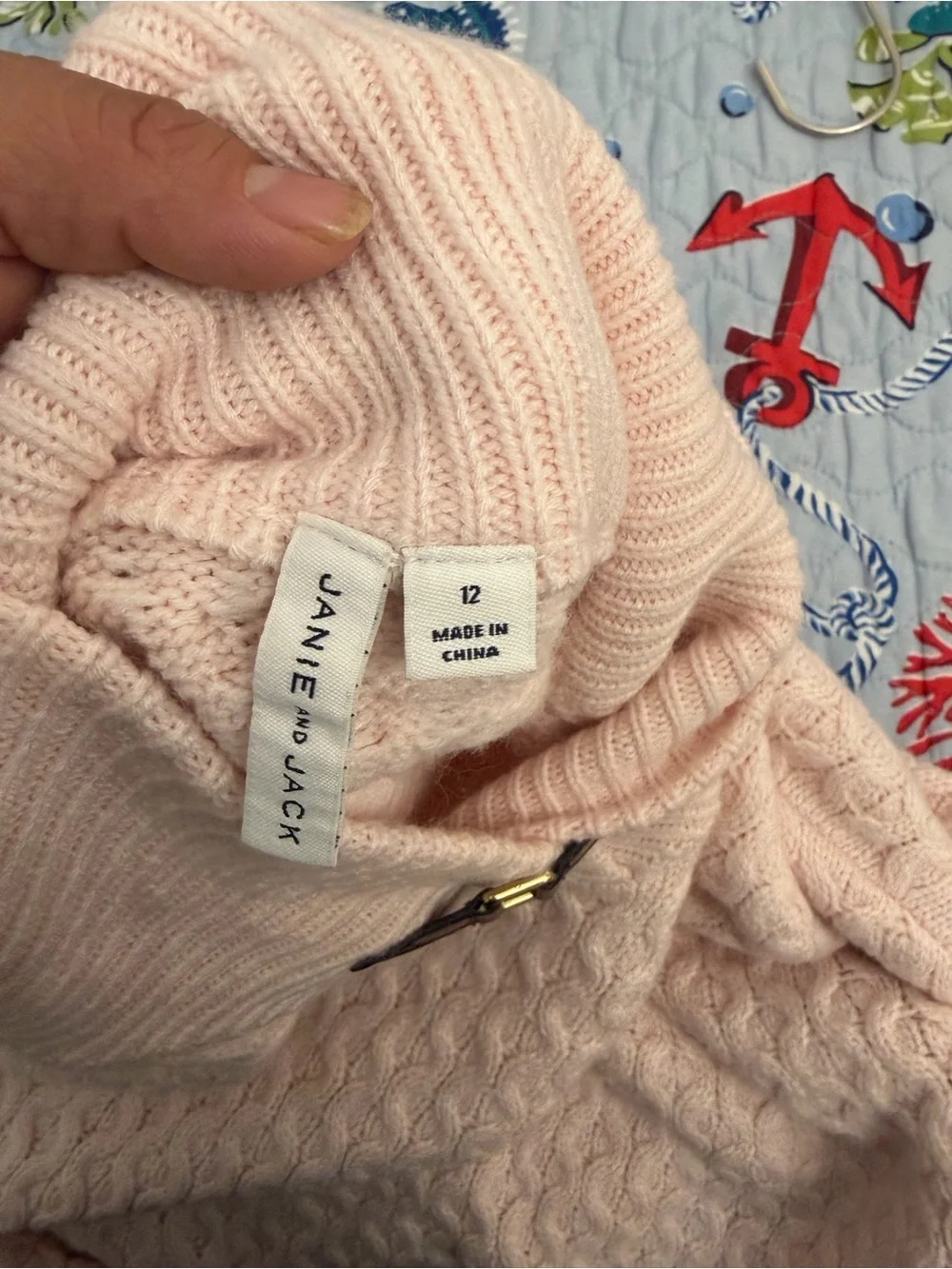Janie & Jack Pink Cable Knit Poncho Cape Turtleneck pink color girls size 12